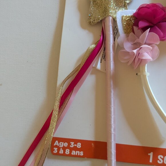 NWT Pink Gold Unicorn Flowers Headband Halloween Costume Star Wand Kids Michaels - Picture 5 of 10